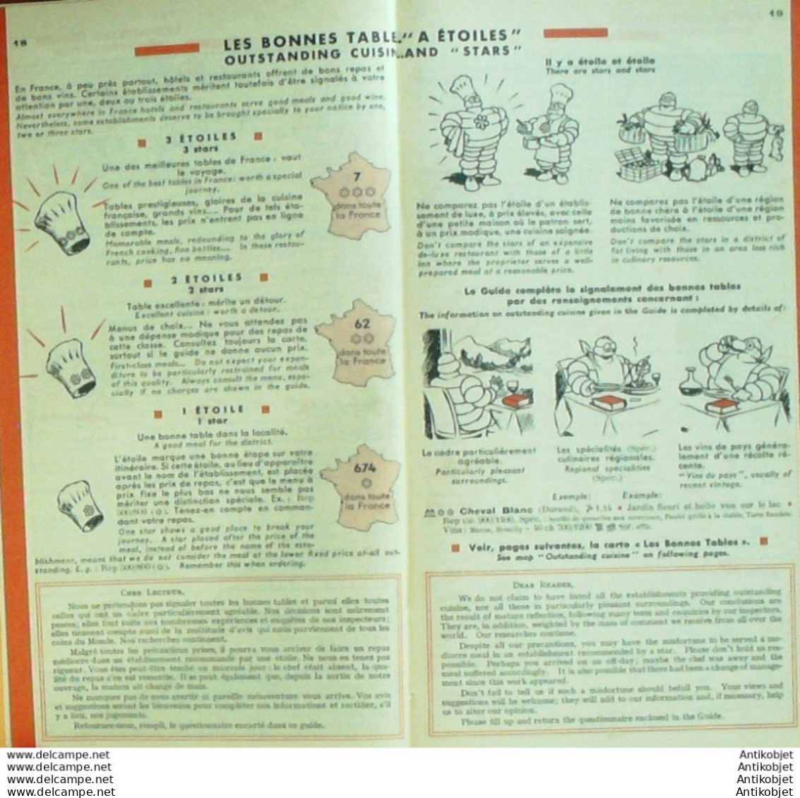 Guide Rouge Michelin 1952 45ème édition France - Michelin-Führer