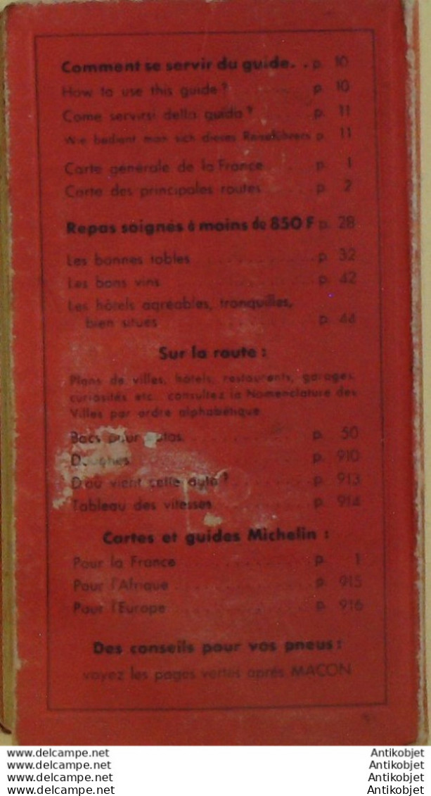 Guide Rouge Michelin 1959 52ème édition France - Michelin-Führer