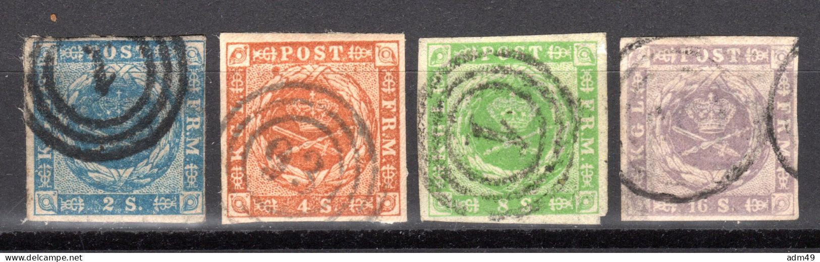 DÄNEMARK, 1854 Freimarken Kroninsignien Im Lorbeerkranz, Gestempelt - Used Stamps