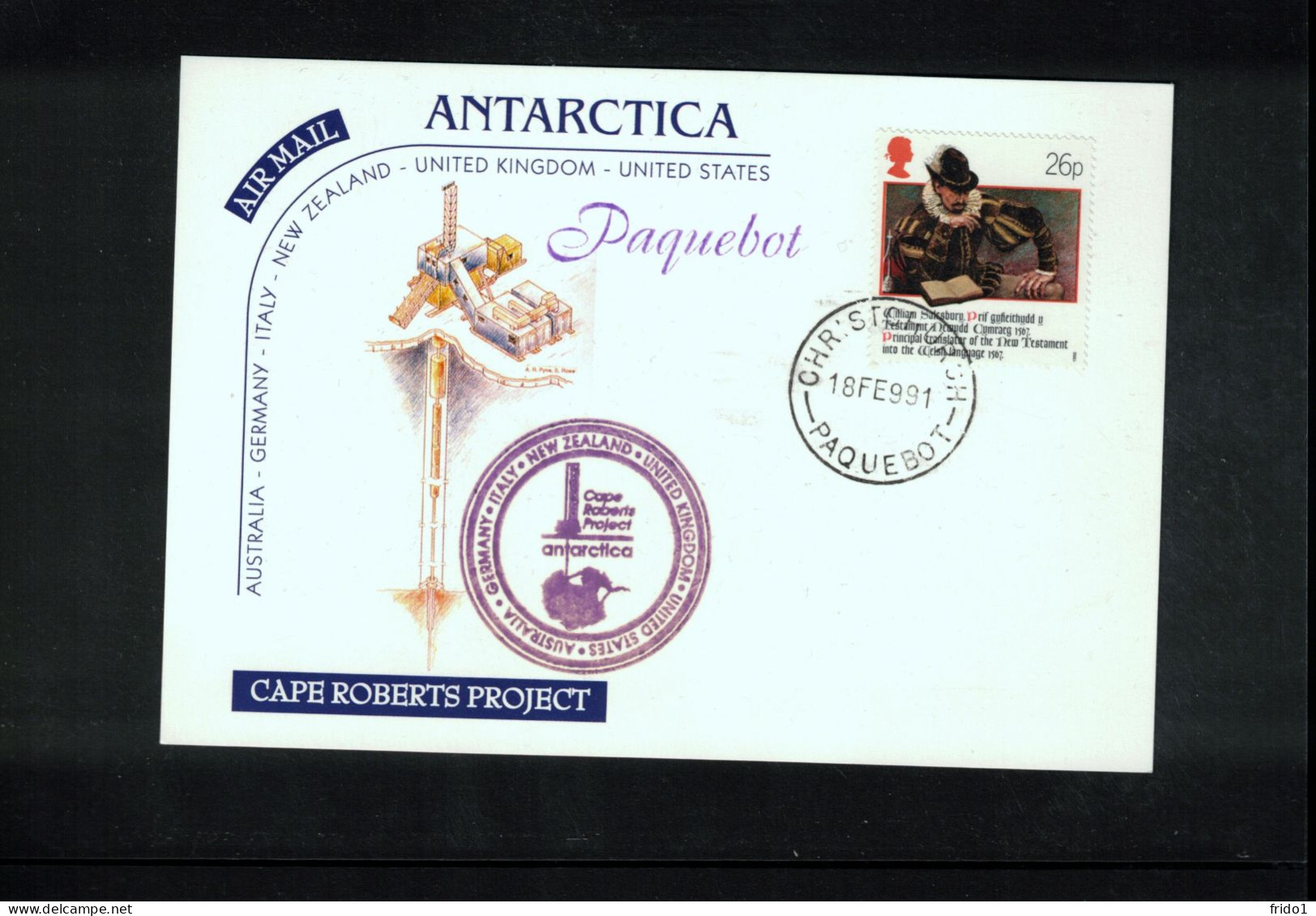 New Zealand 1999 Antarctica - Cape Roberts Project Interesting Postcard - Onderzoeksprogramma's