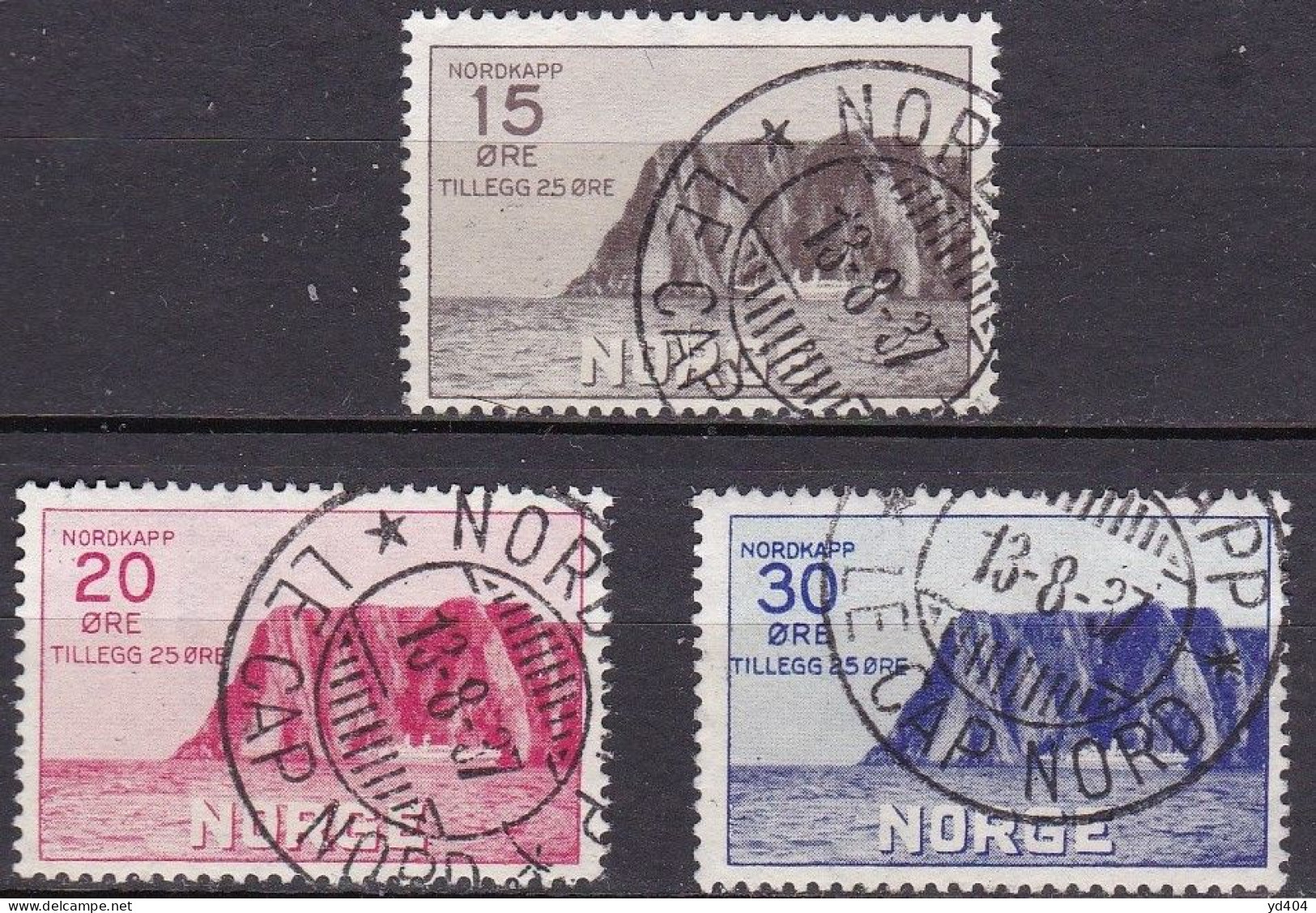 NO020A – NORVEGE - NORWAY – 1930 – NORTH CAPE – SG # 223/5 USED 200 € - Gebraucht