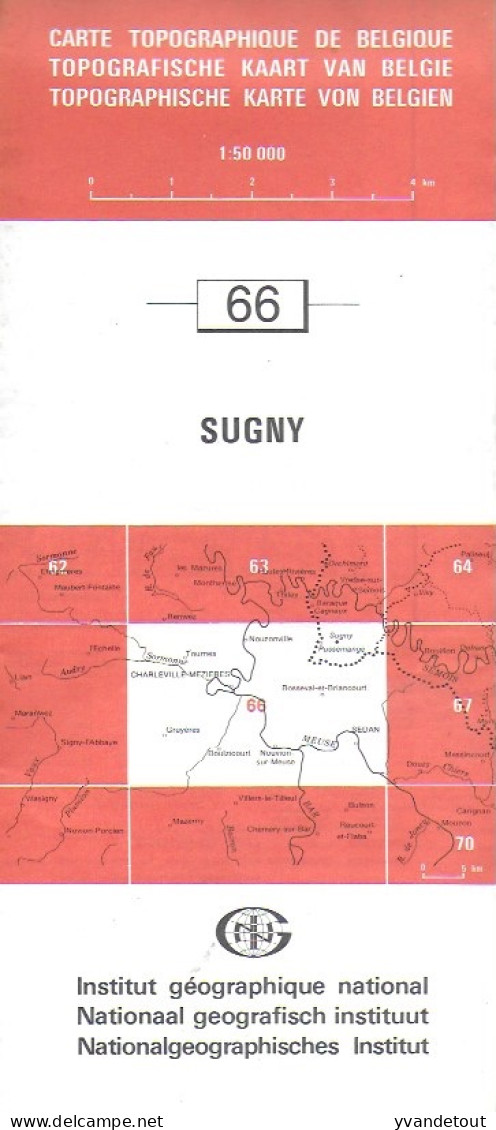 Carte Topographique De Sugny. Meuse. Charleville-Mézières - Notion-sur-Meuse, Sedan, 1/50.000ème - Topographical Maps