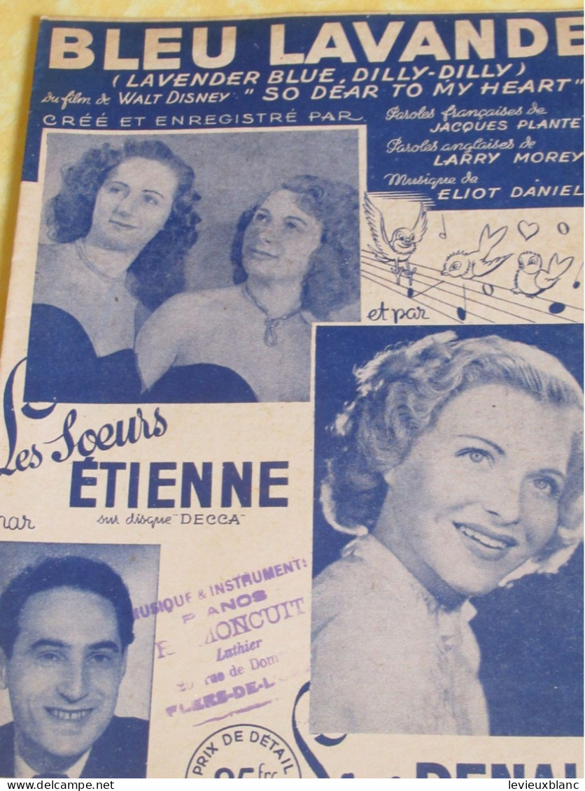 Partition Ancienne/"Bleu Lavande " /Line RENAUD /Jacques Plante/Eliot Daniel/Santly-Joy /Vers 1948    PART356 - Sonstige & Ohne Zuordnung