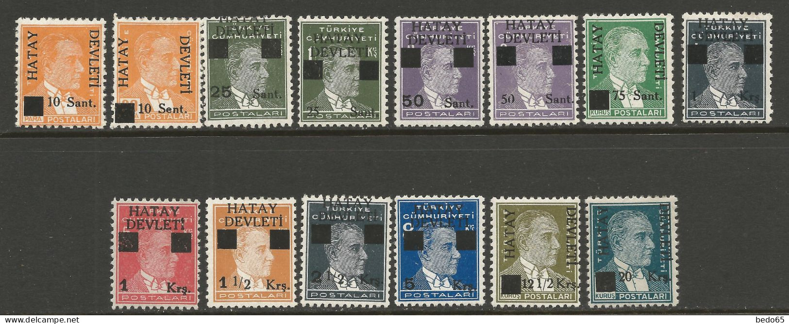 SANDJAK D'ALEXANDRETTE Série Complète N° 17A à 23 + Les 3 Types  NEUF* AVEC OU TRACE DE CHARNIERE / Hinge / MH - 1934-39 Sandschak Alexandrette & Hatay