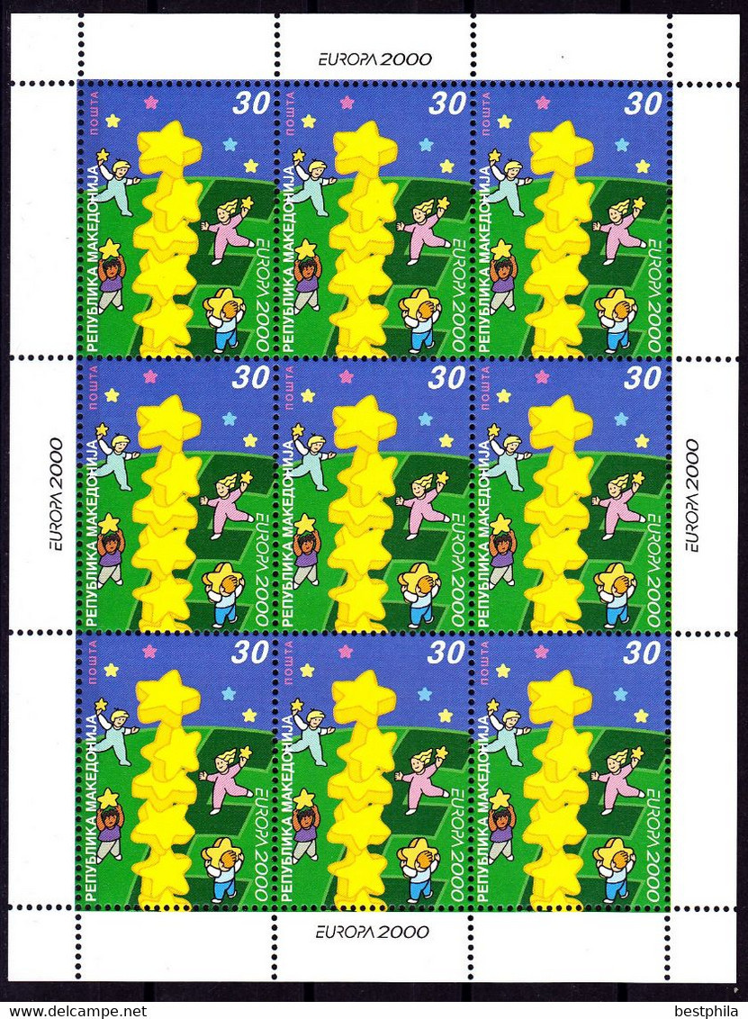 Europa Cept - 2000 - Macedonia, Makedonien - 1.Complete Sheetlet ** MNH - 2000
