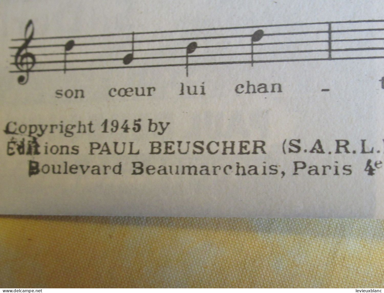 Partition Ancienne/"Lily Bye ... Bye ! .." /GUY BERRY /Maurice VANDAIR/Henri BOURTAYRE/Beuscher /1945    PART357 - Autres & Non Classés