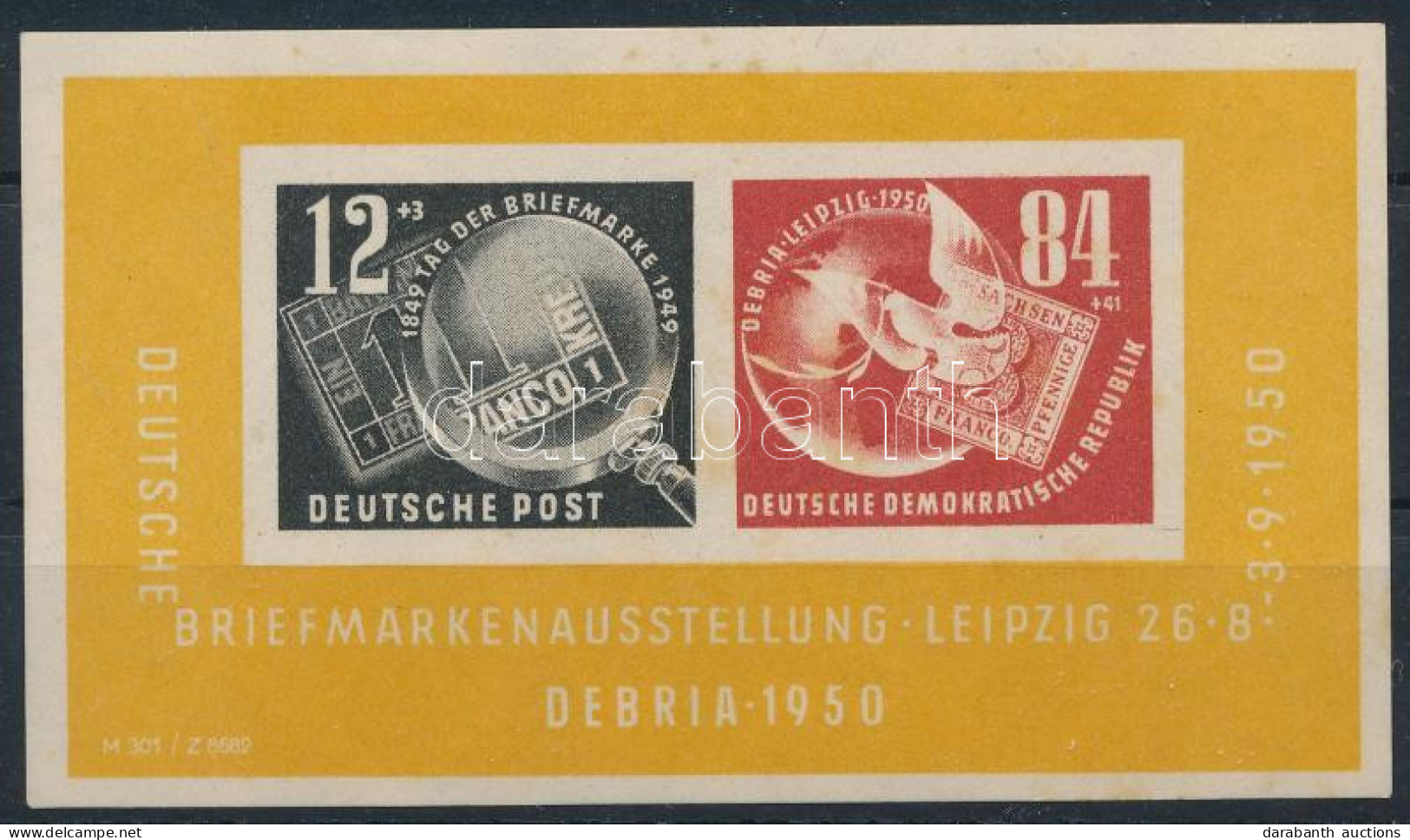** NDK 1950 DEBRIA Mi Block 7 (Mi EUR 160,-) (rozsda / Stain) - Sonstige & Ohne Zuordnung