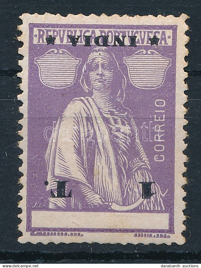 * Portugál India 1913 1T Mi 348 Fordított Felülnyomással - Otros & Sin Clasificación