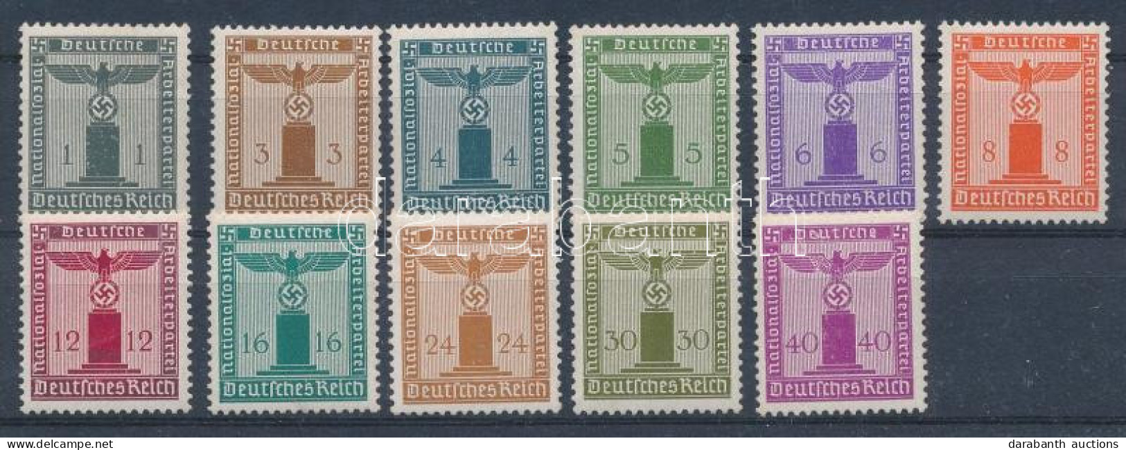 ** Deutsches Reich 1938 Hivatalos Sor Mi 144-154 (Mi EUR 150,-) - Sonstige & Ohne Zuordnung