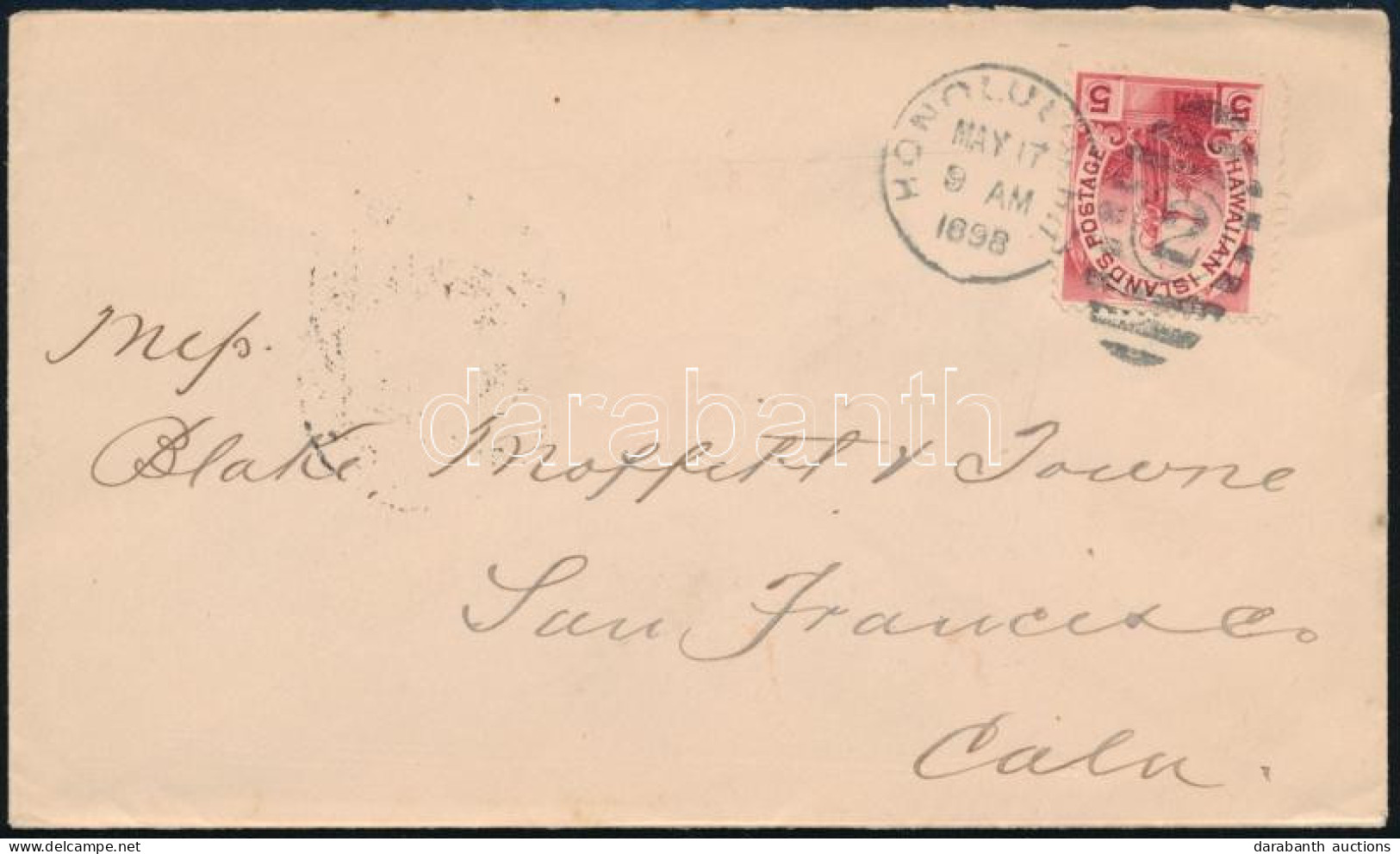 Hawaii 1898 Levél San Franciscóba - Other & Unclassified