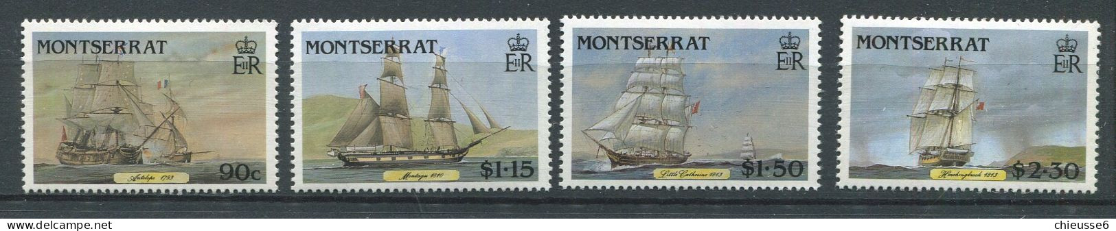 Montserrat ** N° 624 à 627 - Voiliers - Montserrat