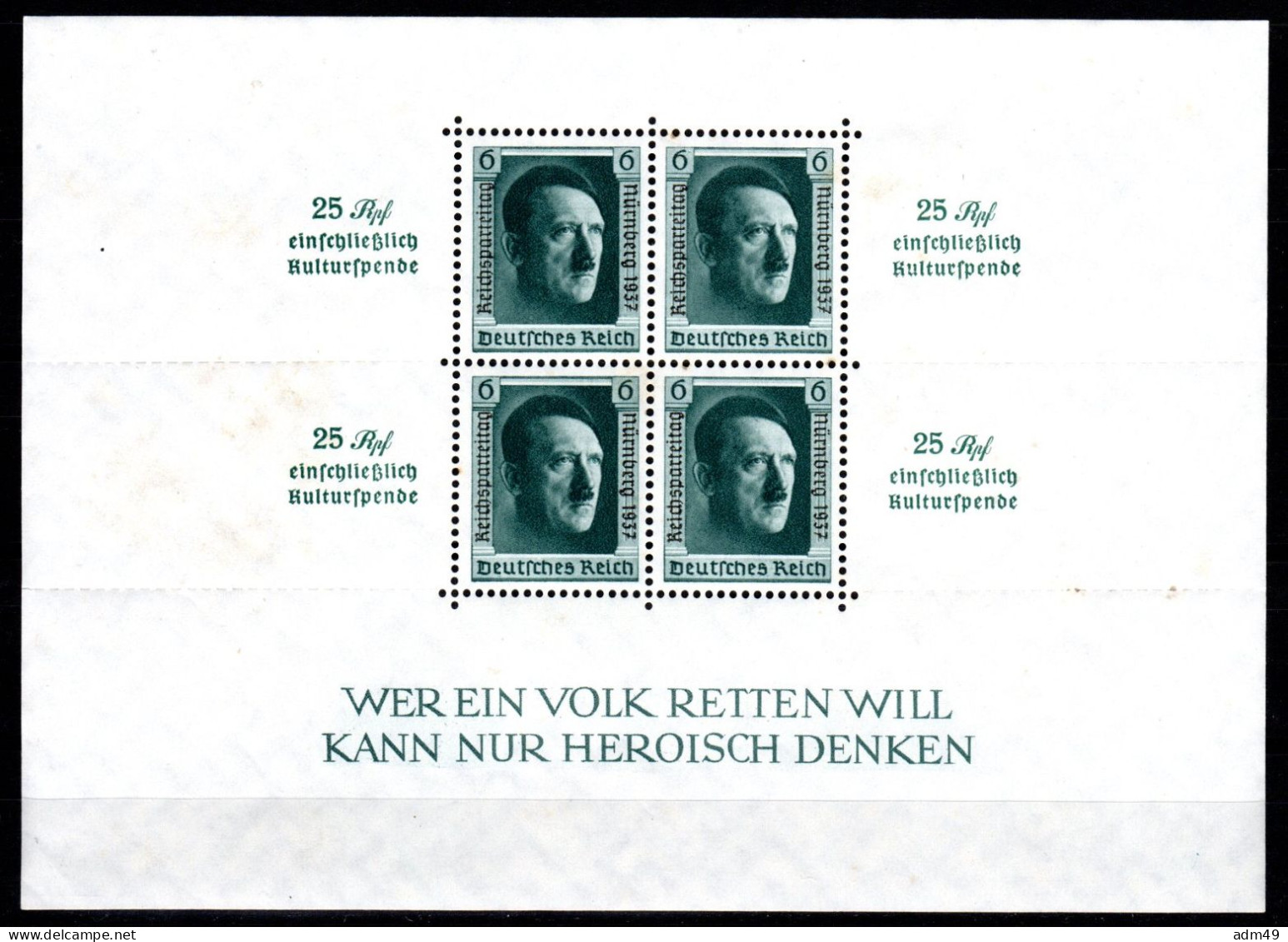 DEUTSCHES REICH, 1937 Kulturförderung, Block Postfrisch ** - Blocks & Sheetlets