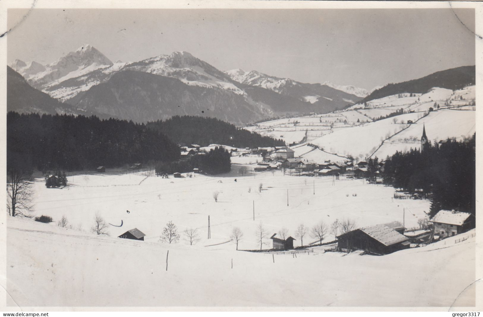 E655) GOLDEGG - Pongau - Wunderschöne S/W FOTO AK - Hochglanz .- Alte Häuser U Verschneite Wiesen - Goldegg