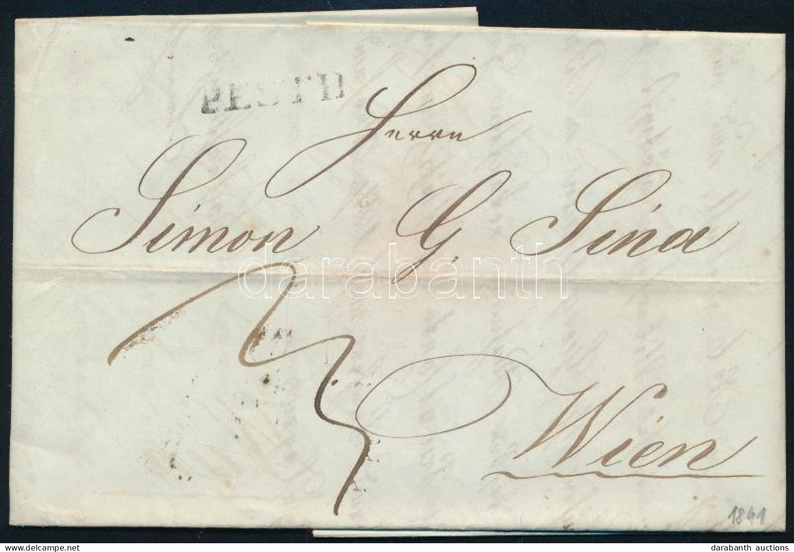 1841 Levél 12kr Portóval "PESTH" - Wien - Other & Unclassified