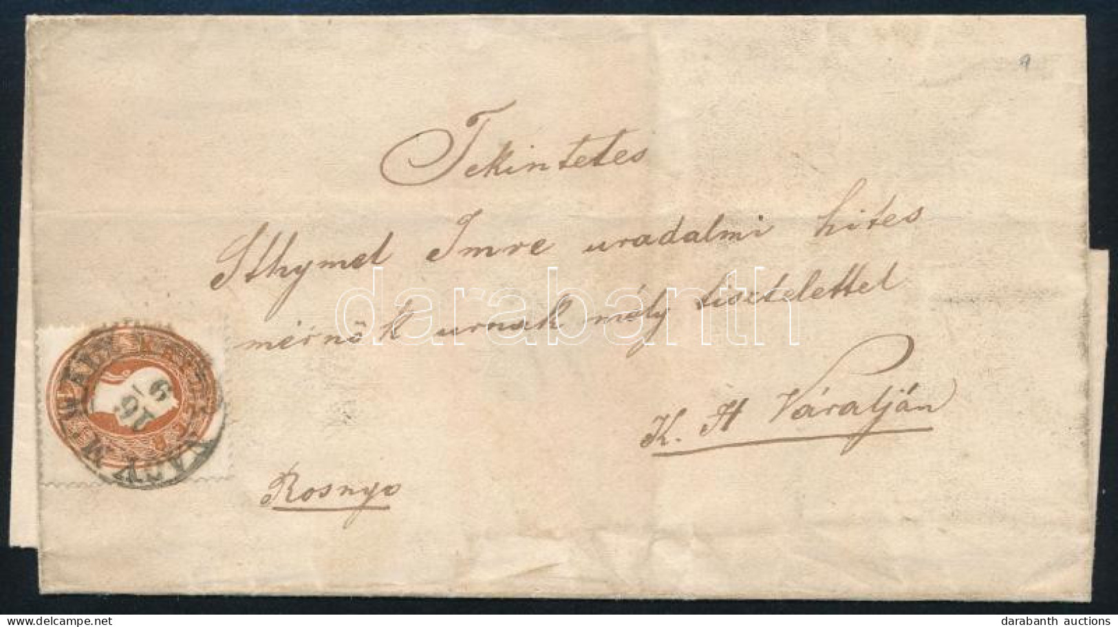 1861 Levél 10kr Bérmentesítéssel "NAGY MIHÁLY" - Krasznahorka Váralja - Sonstige & Ohne Zuordnung