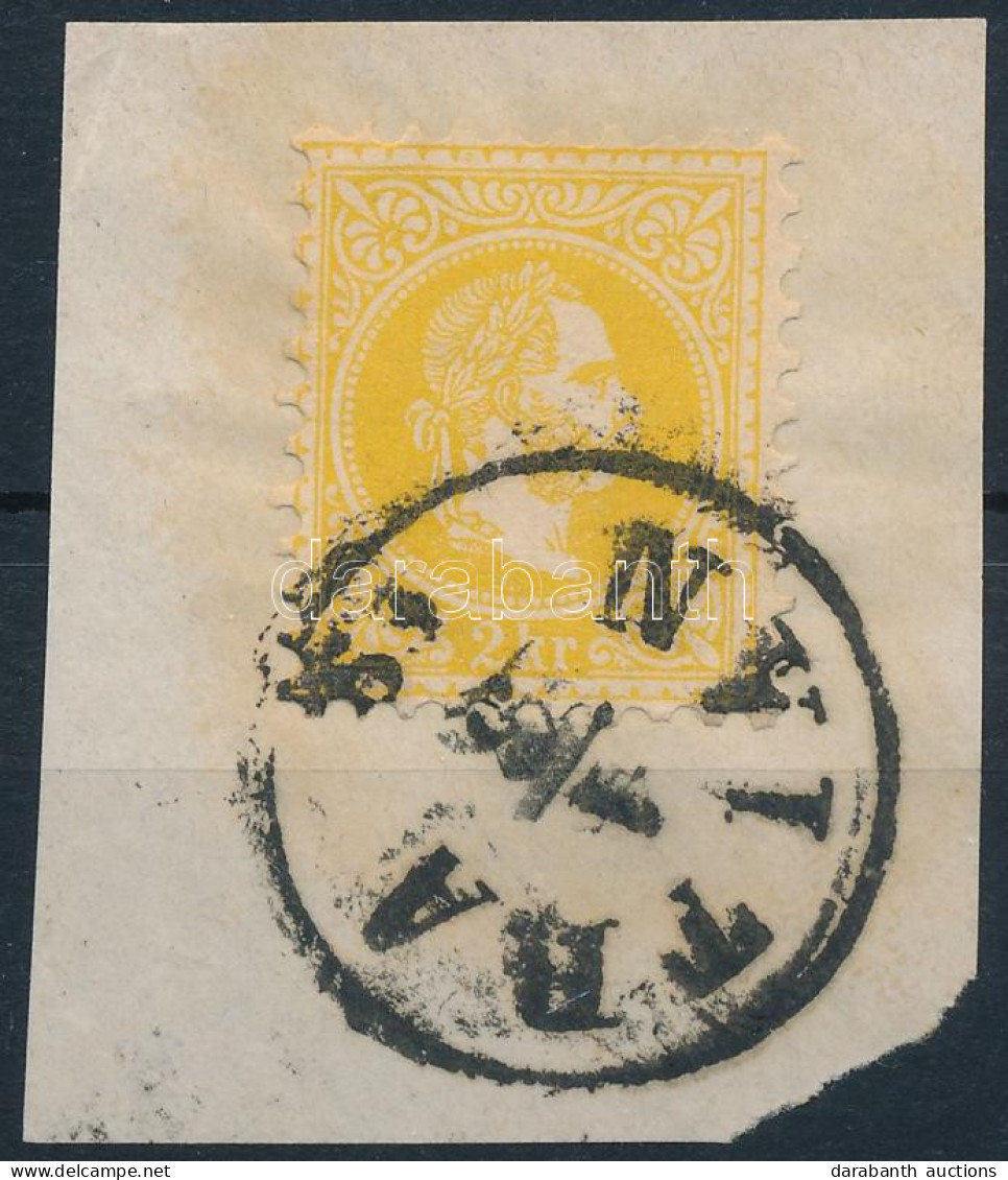 1867 2kr Sötétsárga, Kivágáson / Dark Yellow, On Cutting "NYITRA" Certificate: Goller - Andere & Zonder Classificatie