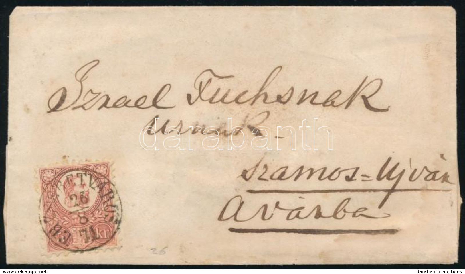 1871 Levél Réznyomat 5kr, Korai Felhasználás Levélen "ERZSÉBETVÁROS" - Other & Unclassified