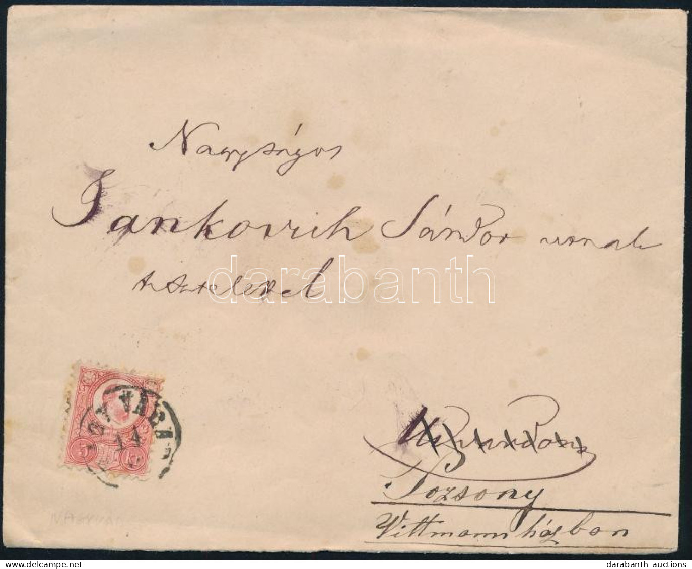 1872 5kr Levélen "NAGY VÁRAD" - Pozsony - Other & Unclassified