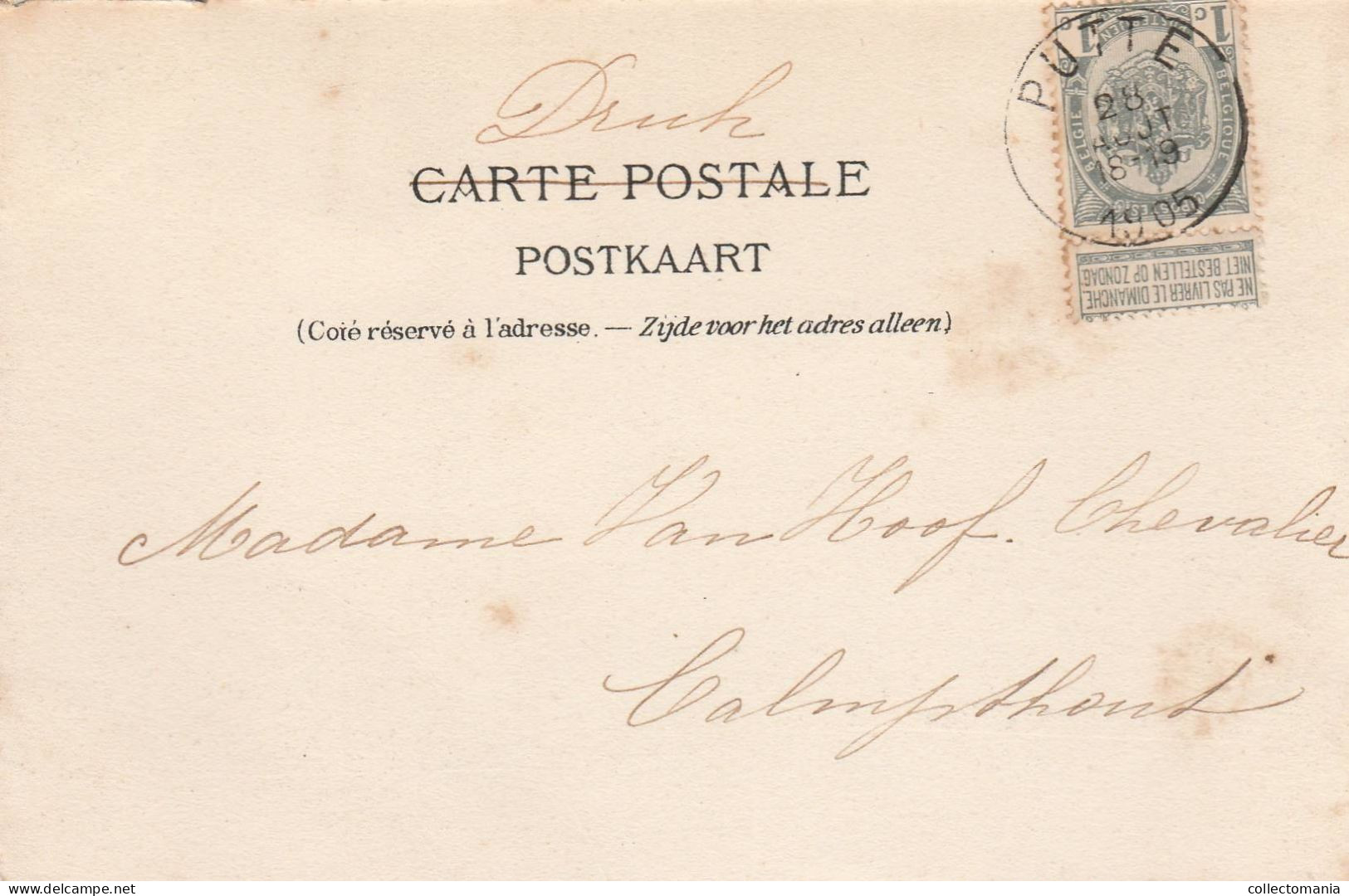 2 Oude Postkaarten   Putte  Bij Mechelen Gendarmery Gendarmerie  Meisjesschool 1905  Uitgever Schrijvers - Putte