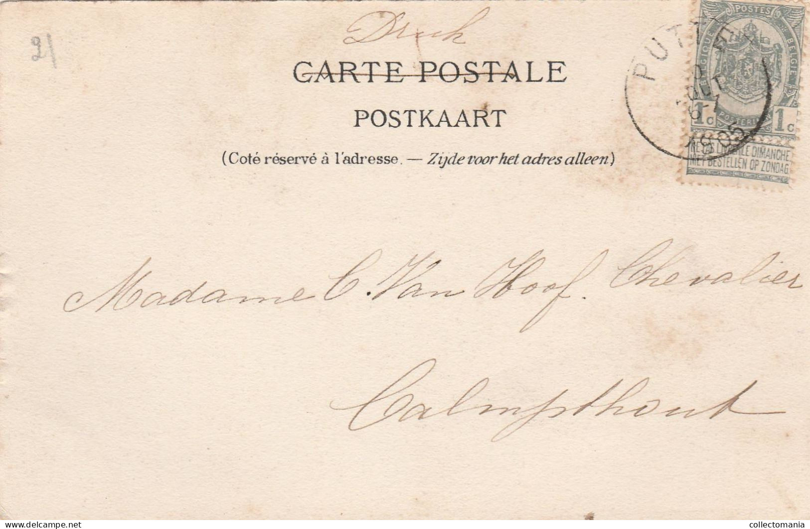 2 Oude Postkaarten   Putte  Bij Mechelen Gendarmery Gendarmerie  Meisjesschool 1905  Uitgever Schrijvers - Putte