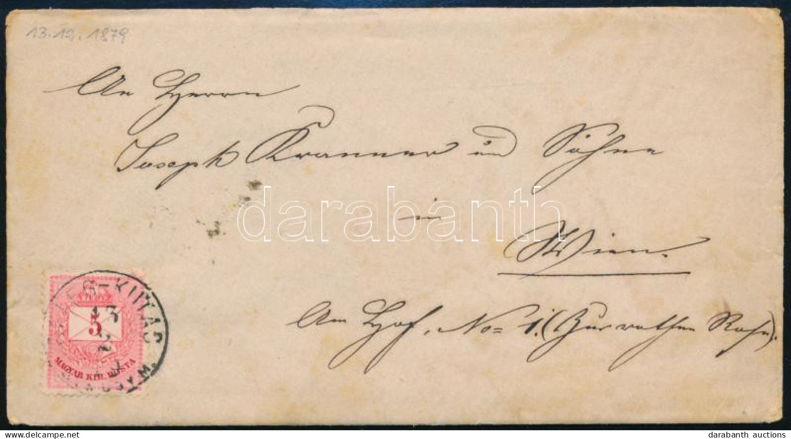 1879 5kr Levélen Tartalommal "BELEG-KUTAS / SOMOGY M." - Wien - Other & Unclassified