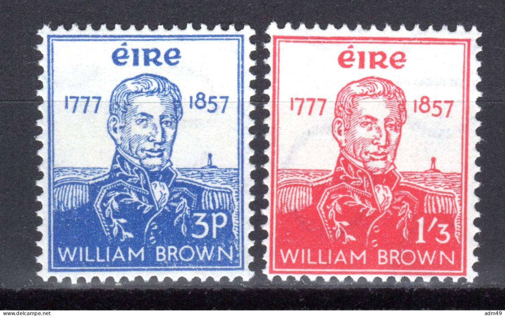 IRLAND, 1957 100. Todestag Von William Brown, Postfrisch ** - Nuevos