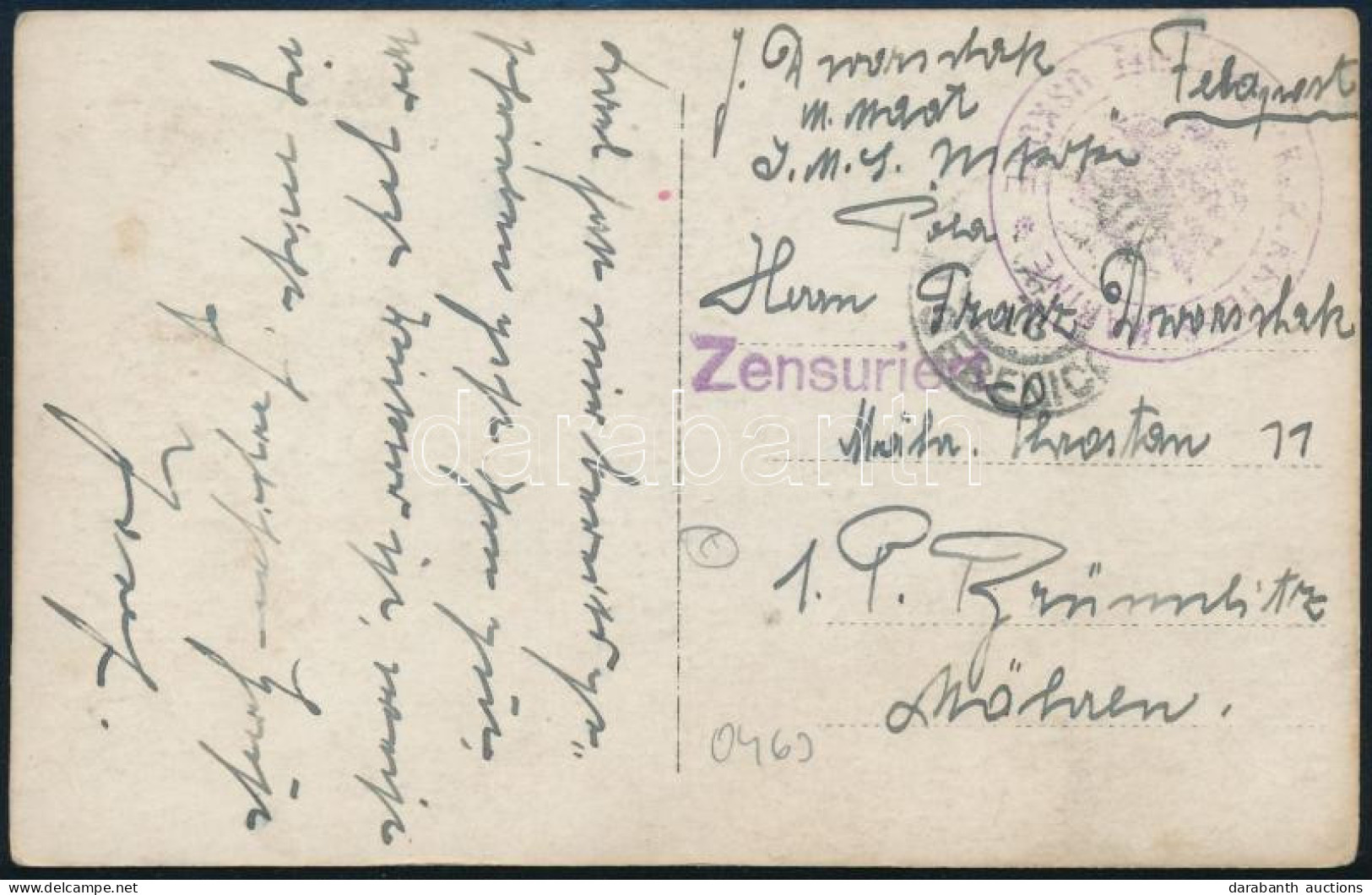1916 Tábori Posta Képeslap "S.M. SCHIFF USKOKE" - Altri & Non Classificati