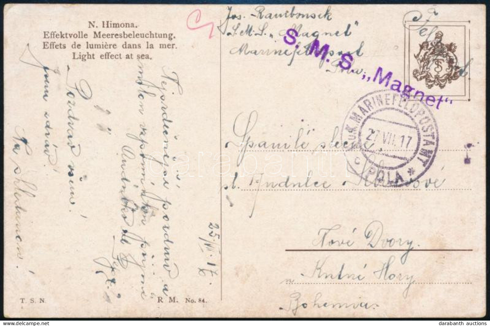 1917 Tábori Posta Képeslap "S.M.S. Magnet" - Autres & Non Classés