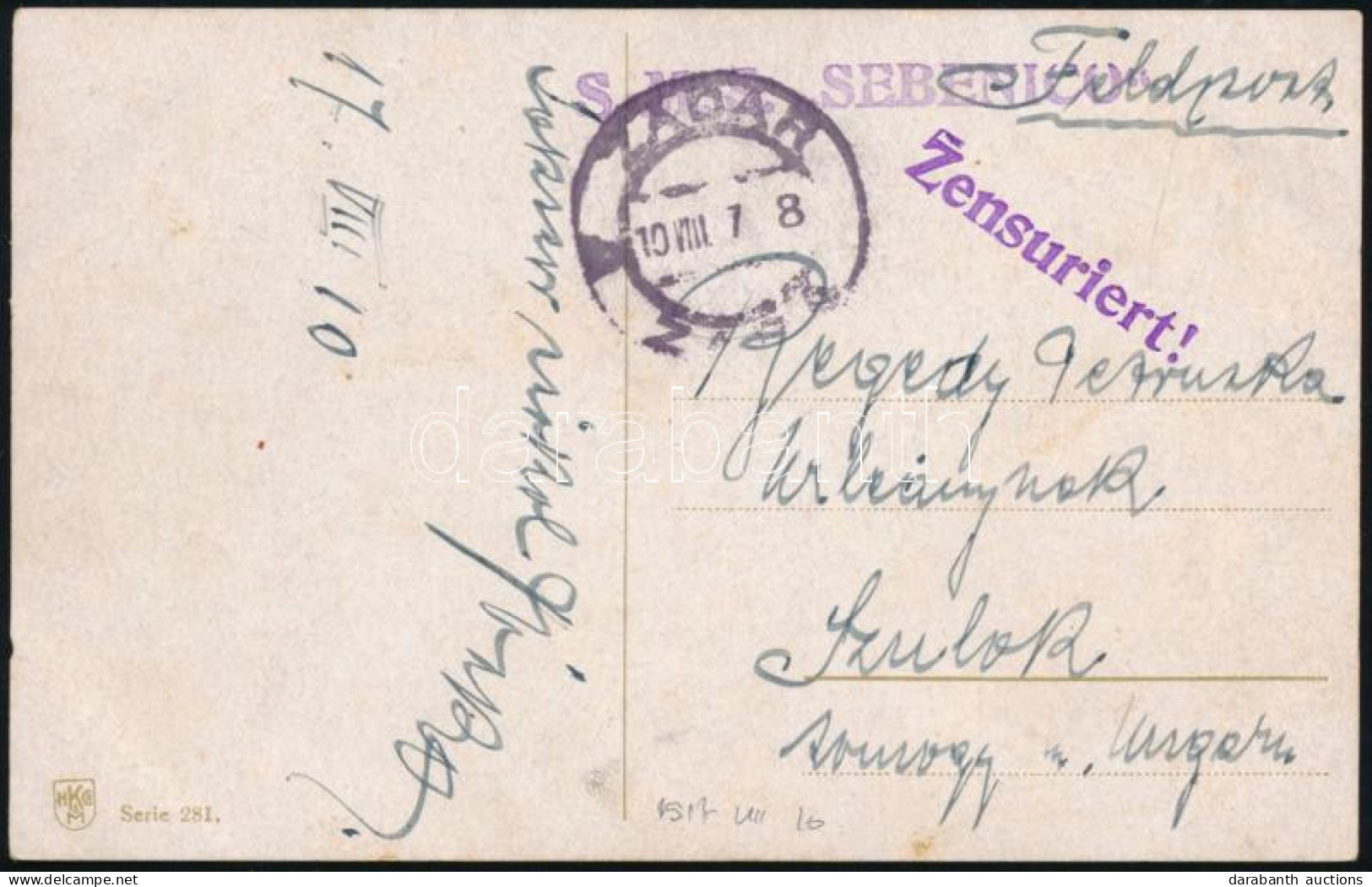 1917 Tábori Posta Képeslap "S.M.S. SEBENICO" - Altri & Non Classificati
