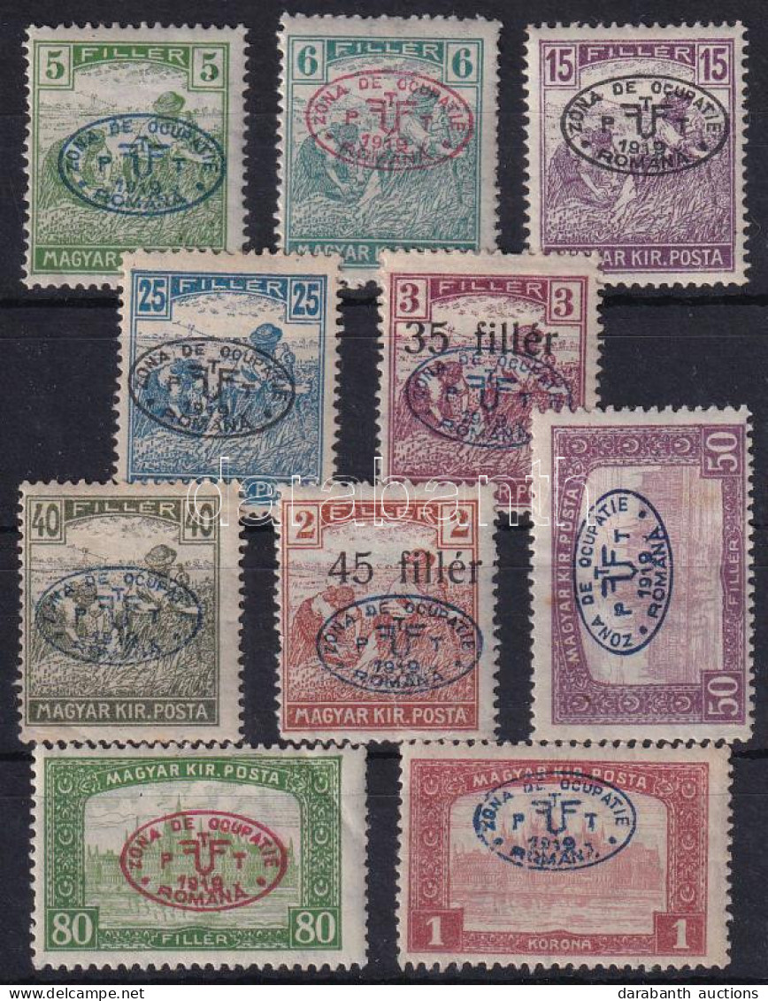 **, * Debrecen I. 1919 10 Db Bélyeg. Signed: Bodor (5f, 6f, 15f, 45/2f, 1K Postatiszta / MNH) - Altri & Non Classificati