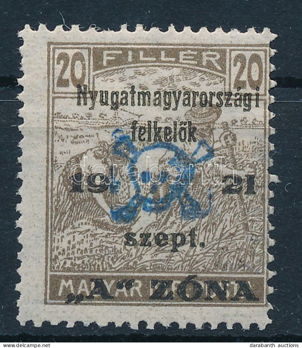 * Nyugat-Magyarország II. 1921 Arató 20f, Bodor Vizsgálójellel (**80.000) - Other & Unclassified