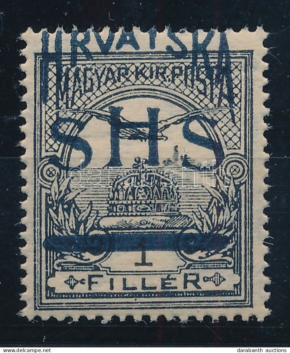 ** SHS 1918 Turul 1f Próbanyomat. Signed: Bodor. Certificate: Zrinjscak - Sonstige & Ohne Zuordnung