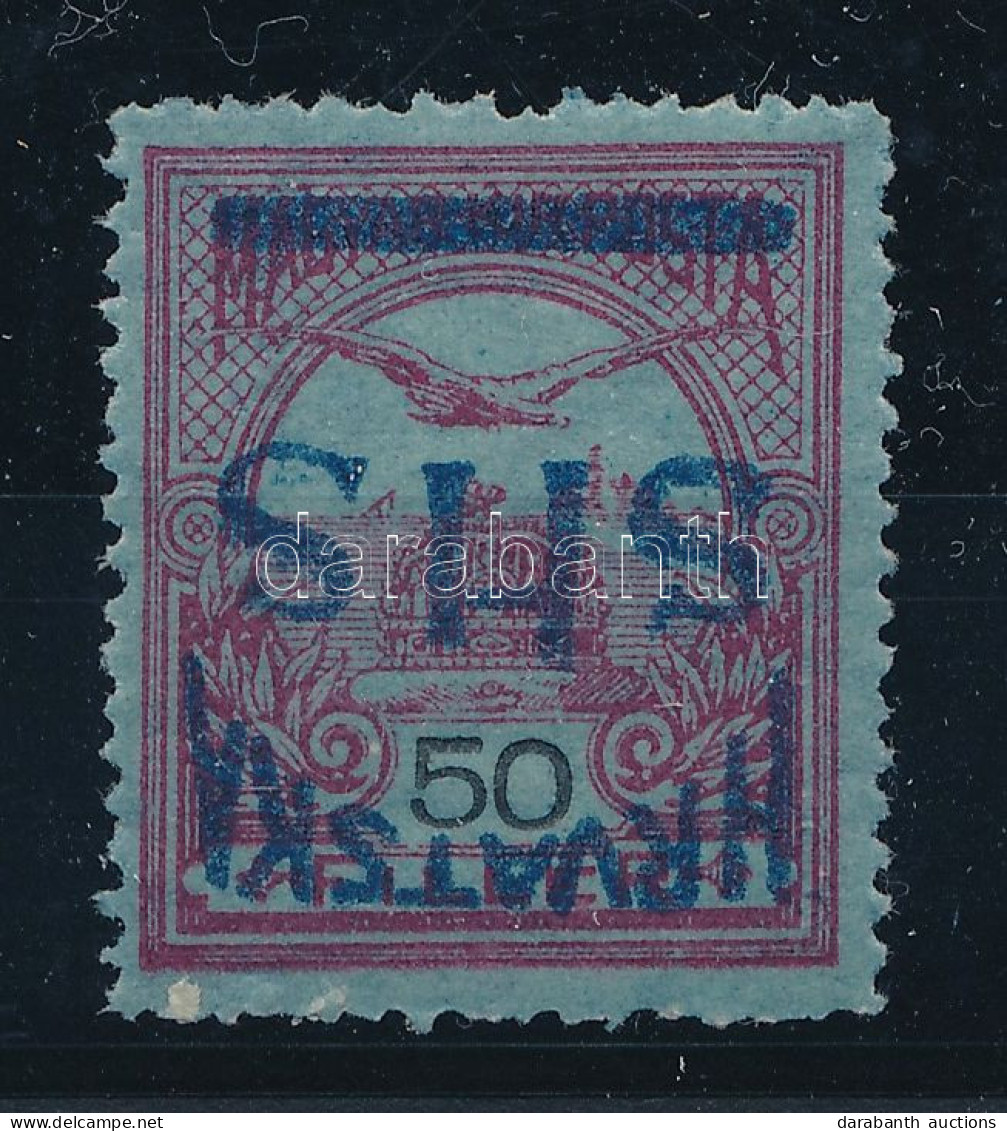 ** SHS 1918 Turul 50f Fordított Felülnyomással. Signed: Bodor. Certificate: Petric - Otros & Sin Clasificación