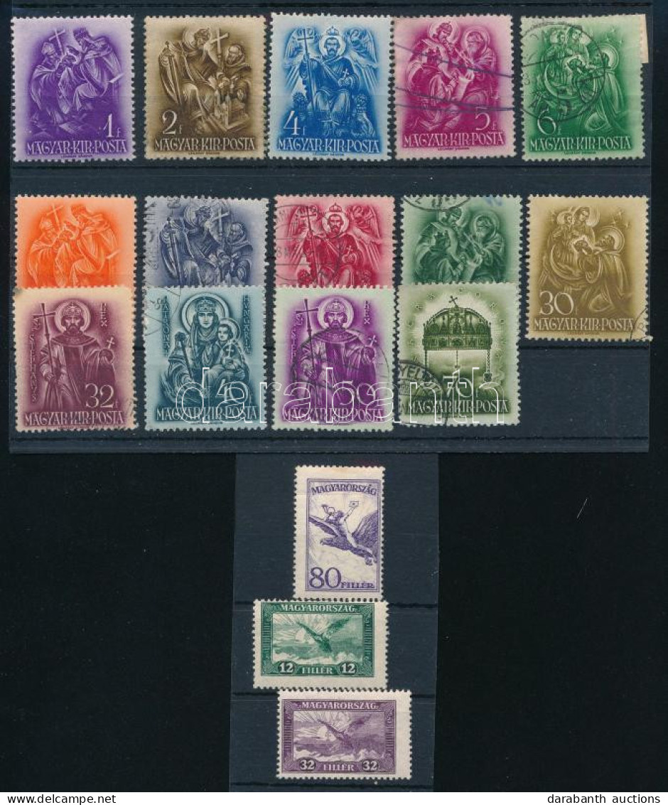 **, *, O 1927 Repülő 3 Klf érték + 1938 Szent István (III.) Sor - Altri & Non Classificati