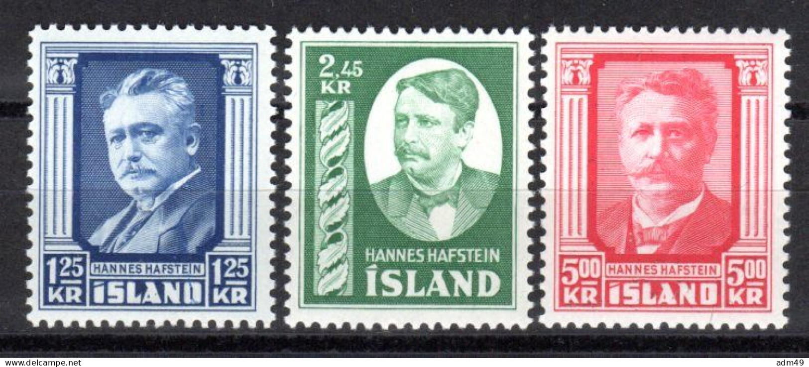 ISLAND, 1954, Hannes Hafstein, Postfrisch ** - Ongebruikt