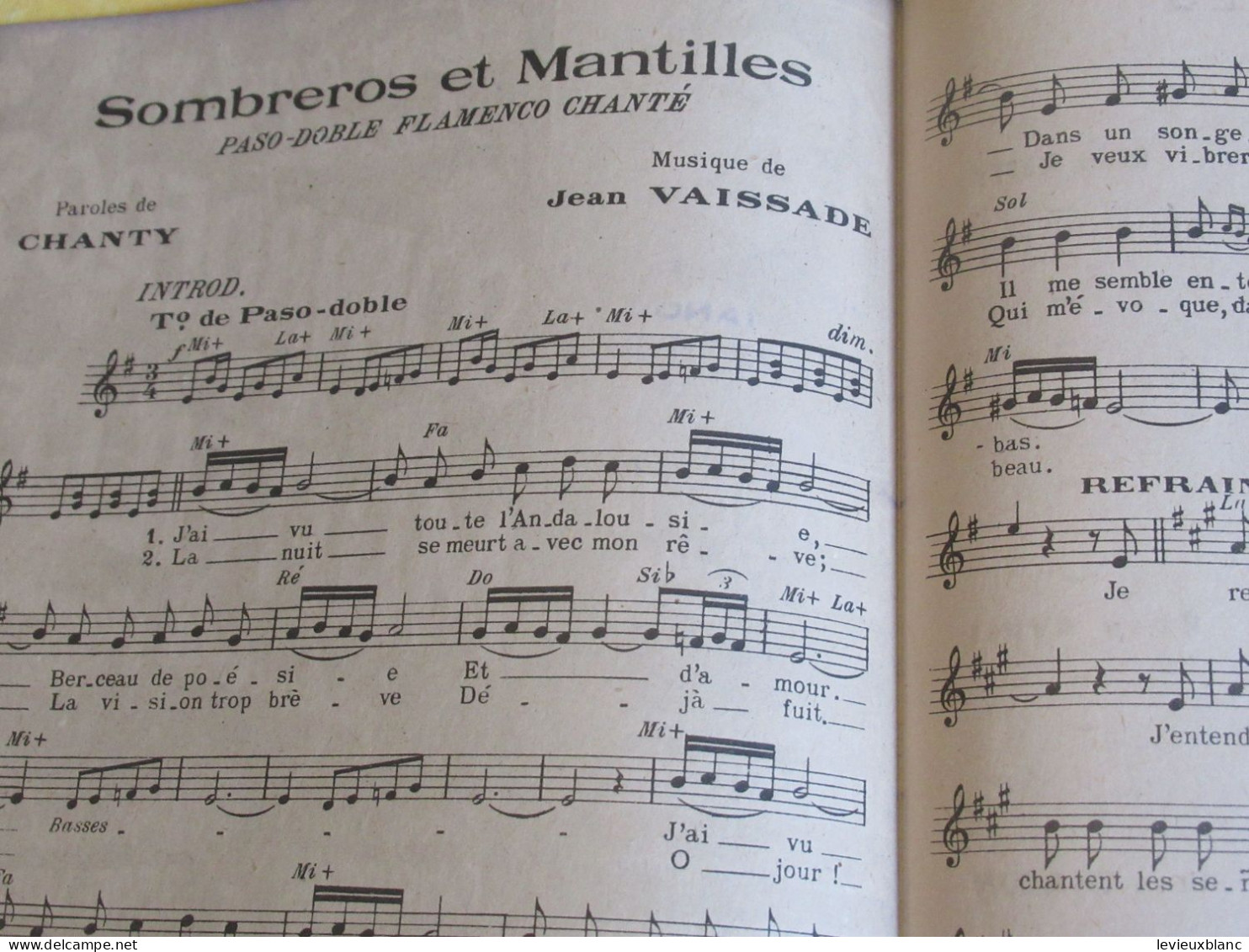 Partition Ancienne/"Sombreros Et Mantilles" /Rina KETTY /Chanty/Jean Vayssade/1938    PART358 - Andere & Zonder Classificatie