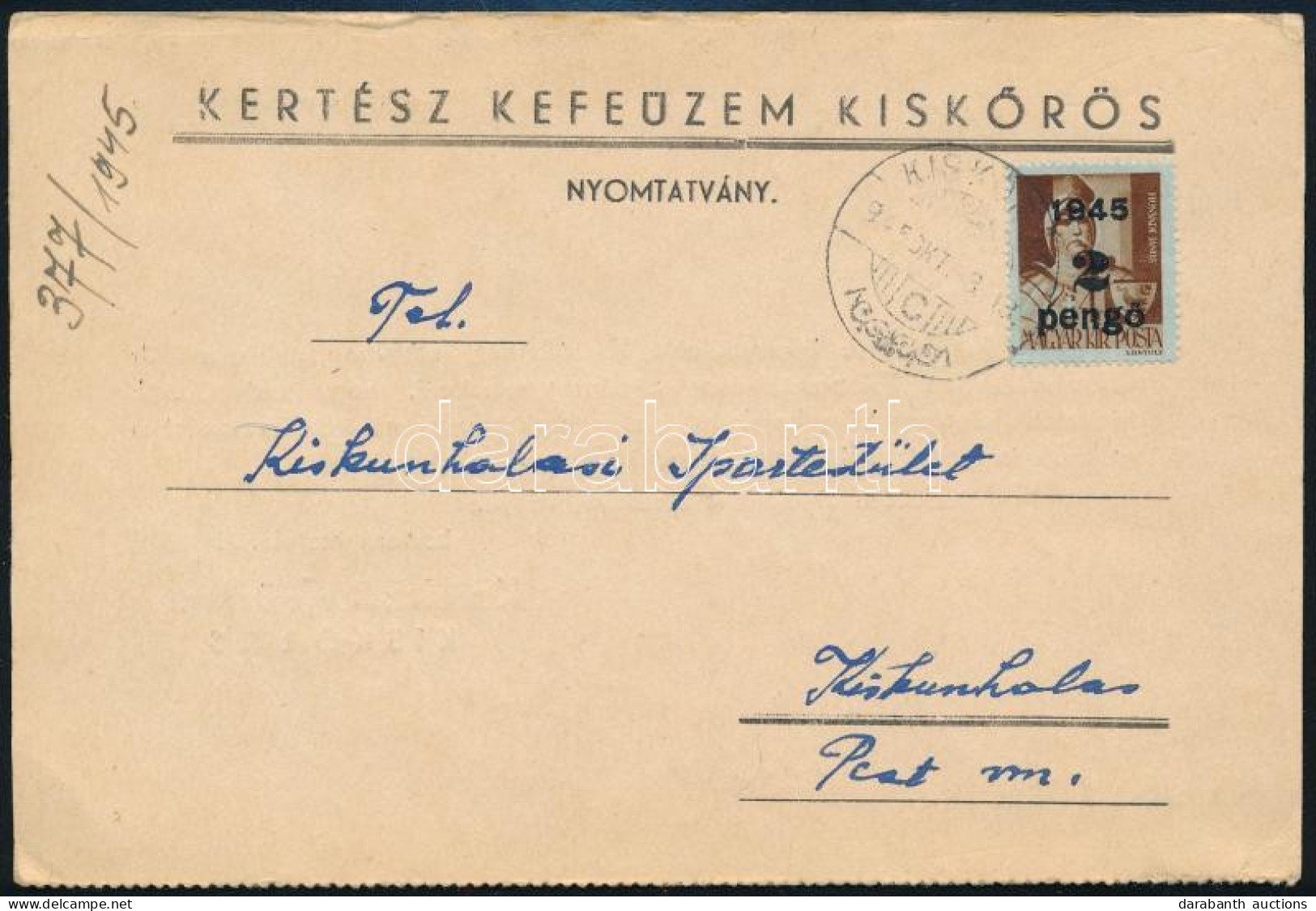 1945.10.03. Nyomtatvány összefüggő üzleti Válaszlappal, Visszaküldésre Bérmentesítve. Ritka összefüggő Postai Dokumentum - Other & Unclassified