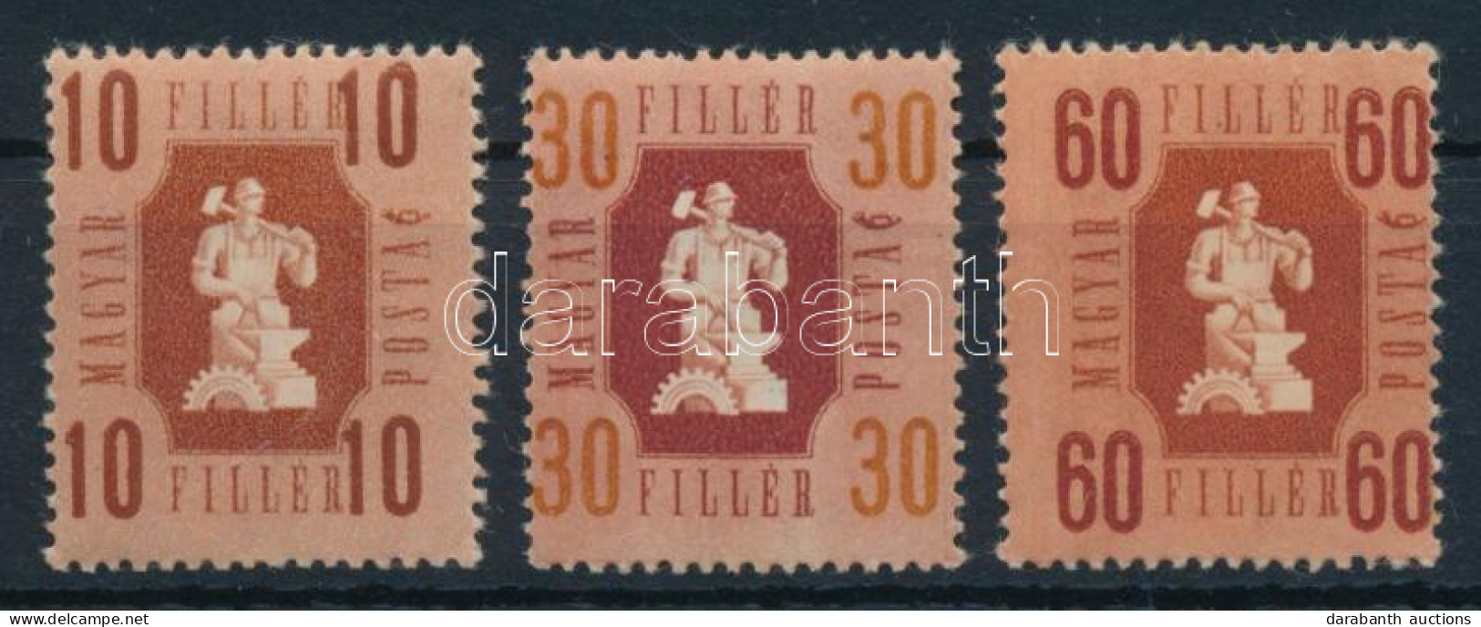 ** 1946 Forint-fillér 10f, 30f és 60f: Elfogazás, Elcsúszott értékszám - Sonstige & Ohne Zuordnung