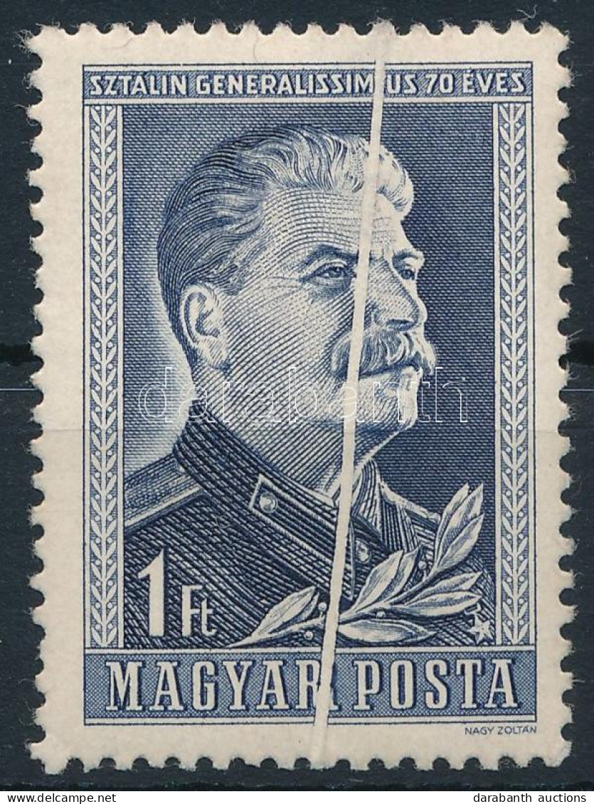 ** 1949 Sztálin 1Ft Szép Papírránccal / Mi 1067 With Paper Crease - Autres & Non Classés