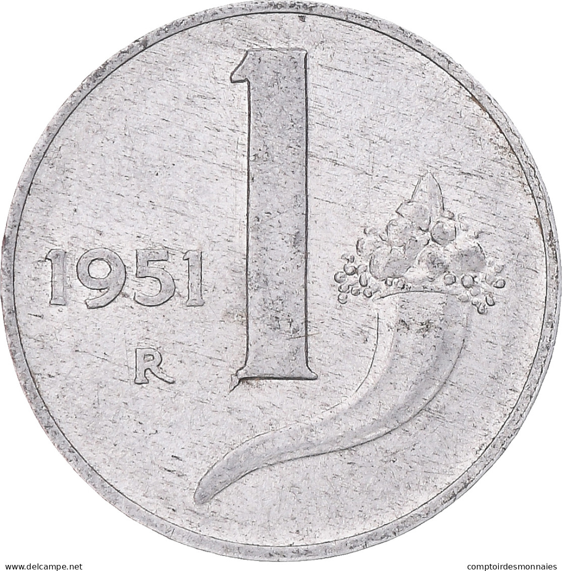 Monnaie, Italie, Lira, 1951, Rome, TB+, Aluminium, KM:91 - 1 Lire