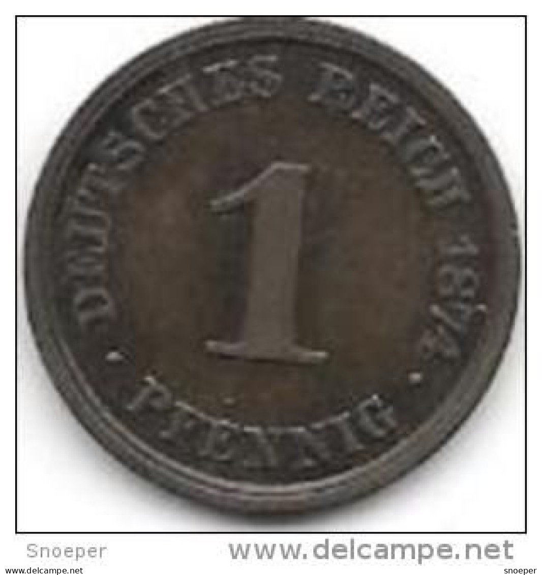 *empire 1 Pfennig 1874 A  Km 1  Vf+ - 1 Pfennig