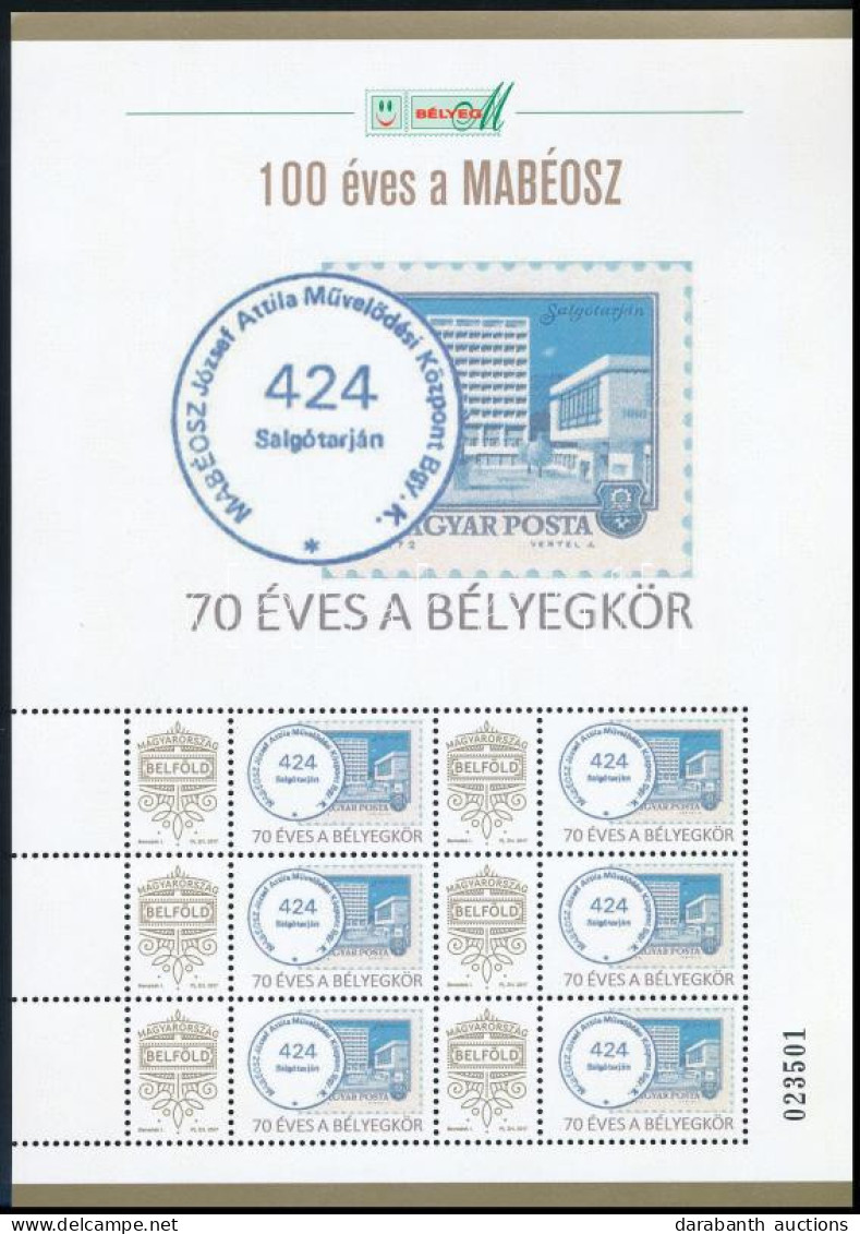 ** 2022 100 éves A MABÉOSZ 70 éves A Salgótarjáni 424-es Bélyegkör Megszemélyesített Bélyeg Teljes ívben (6 Db Bélyeg) T - Altri & Non Classificati