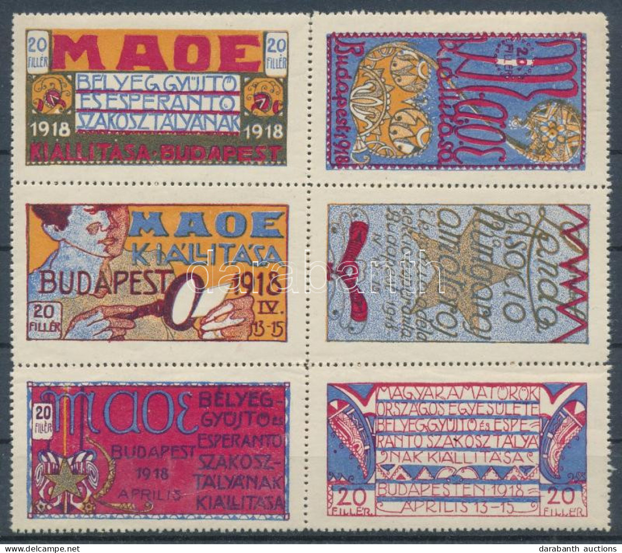 ** 1918 MAOE Kiállítás Emlékív (az ívszélek Hiányoznak) (16.000) / Souvenir Sheet Without Margins - Other & Unclassified