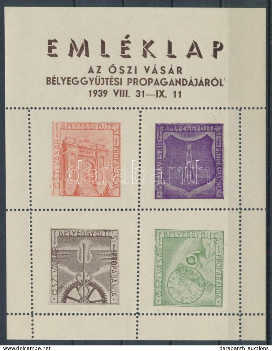 ** 1939/3a Őszi Vásár Bélyeggyűjtési Propaganda Emlékív (12.500) / Souvenir Sheet - Autres & Non Classés