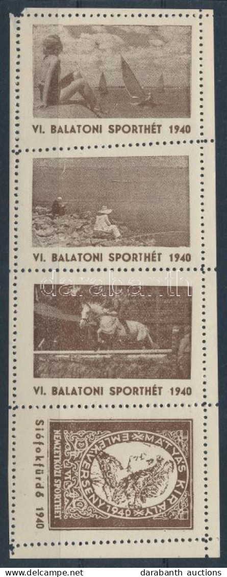 ** 1940/9a Balatoni Sporthét Emlékív / Souvenir Sheet - Andere & Zonder Classificatie