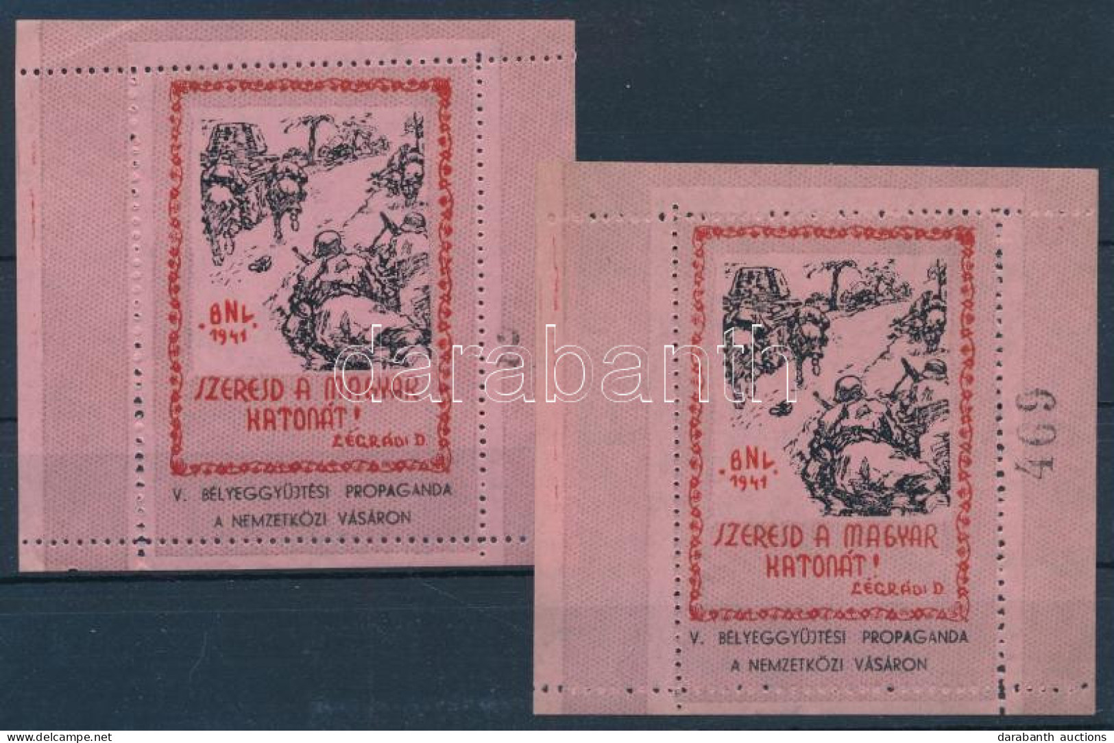 ** 1941/9bba I.+II. Magyar Honvéd Emlékív Pár (16.000) / Souvenir Sheet Pair - Other & Unclassified