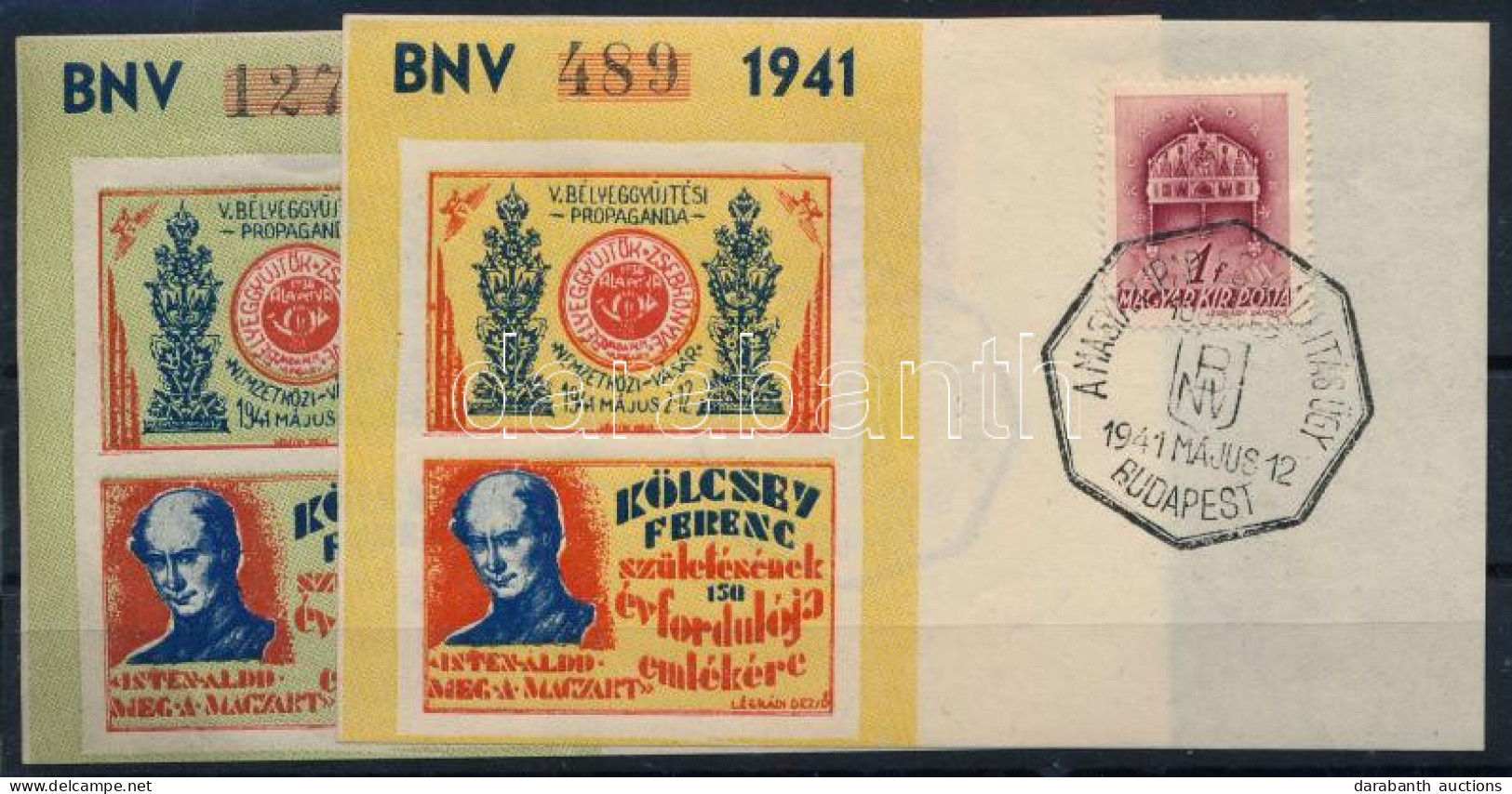 O 1941/6ab+6bb Kölcsey Ferenc II. Pecsételt Emlékív (20.000) - Other & Unclassified