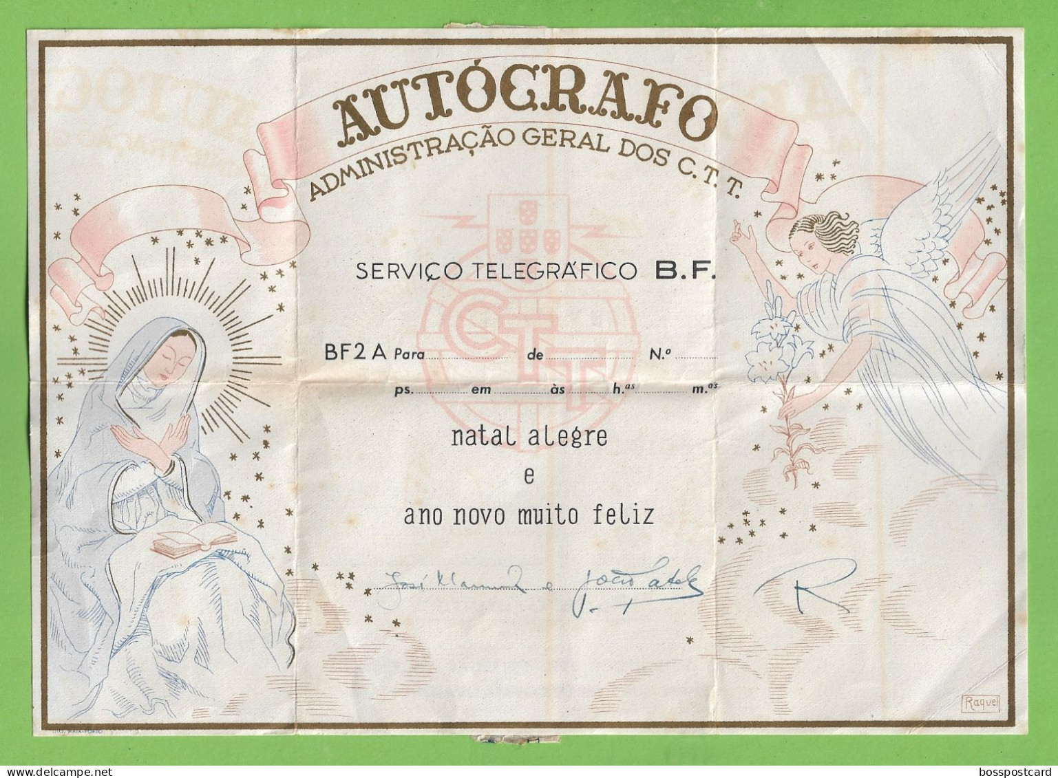 História Postal - Filatelia - Autógrafo - Telegrama - Telegram - Natal - Christmas - Noel - Philately - Portugal - Brieven En Documenten