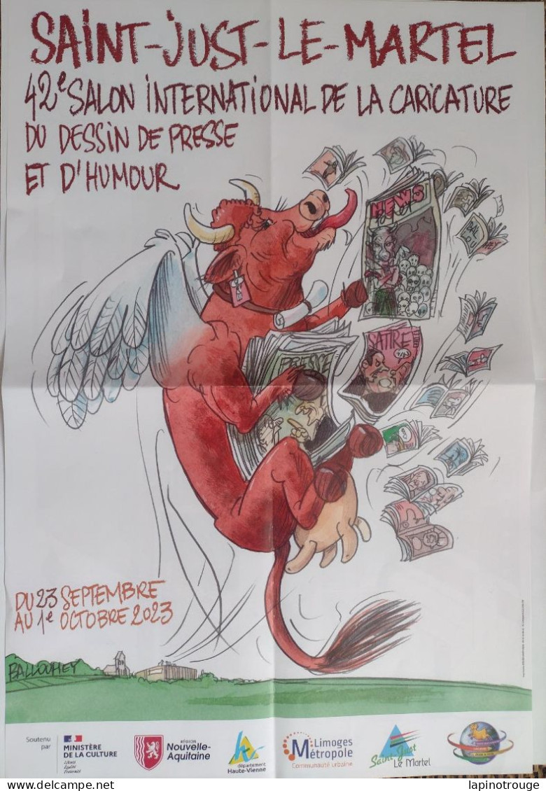 Affiche BALLOUHEY Salon De La Caricature Saint-Just Le Martel 2023 - Affiches & Offsets