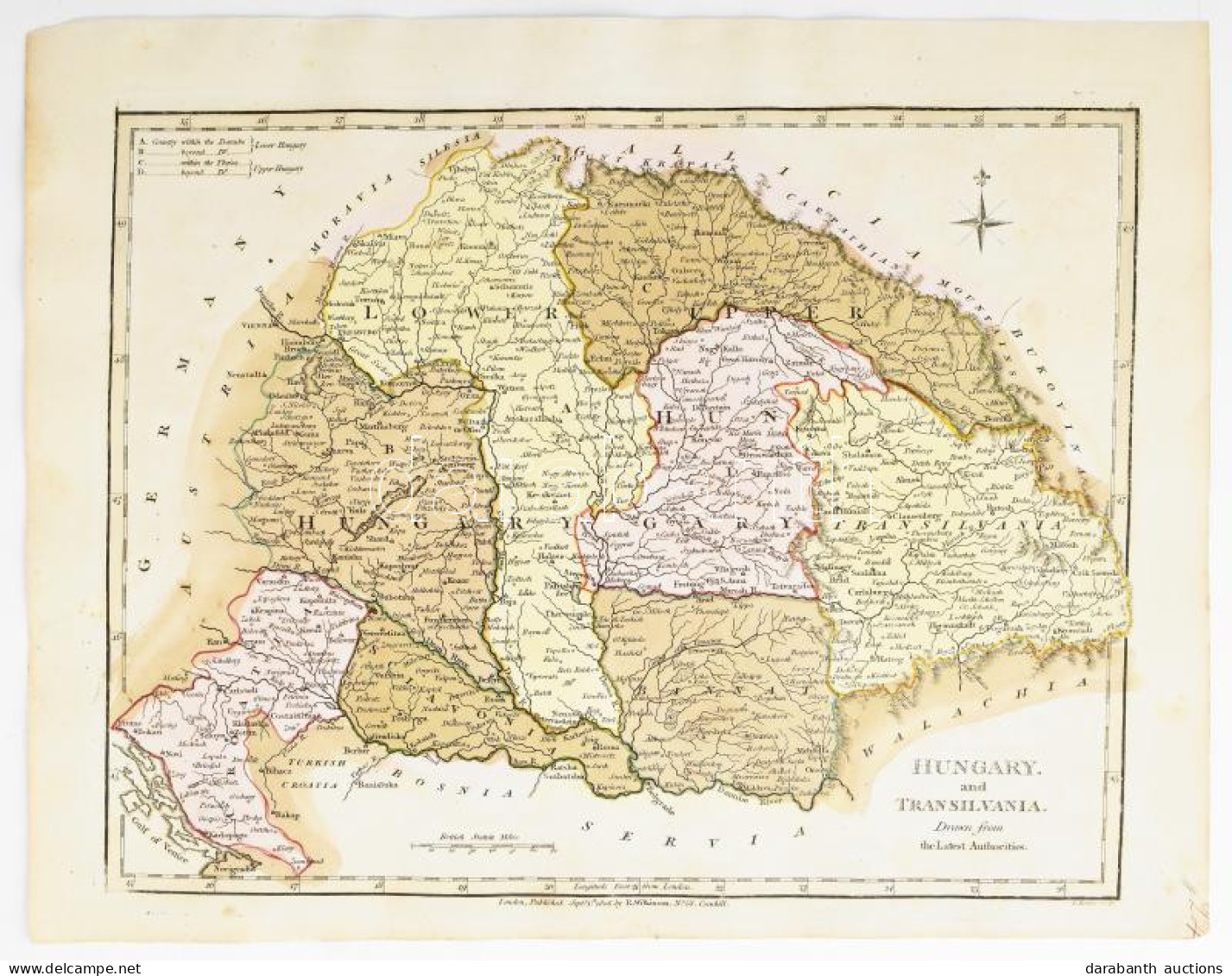 Robert Wilkinson: Hungary And Transilvania. Drawn From The Latest Authorities. Magyarország és Erdély Színezett Rézmetsz - Autres & Non Classés